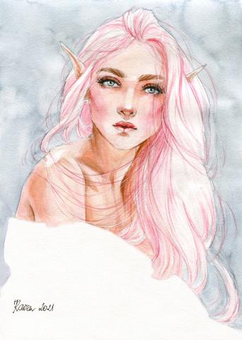 elf woman pink